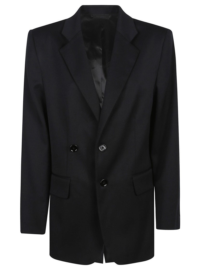 Mm6 Maison Margiela Mm6 By Maison Margiela Tailored Black Wool Blazer With Notched Lapel In Black