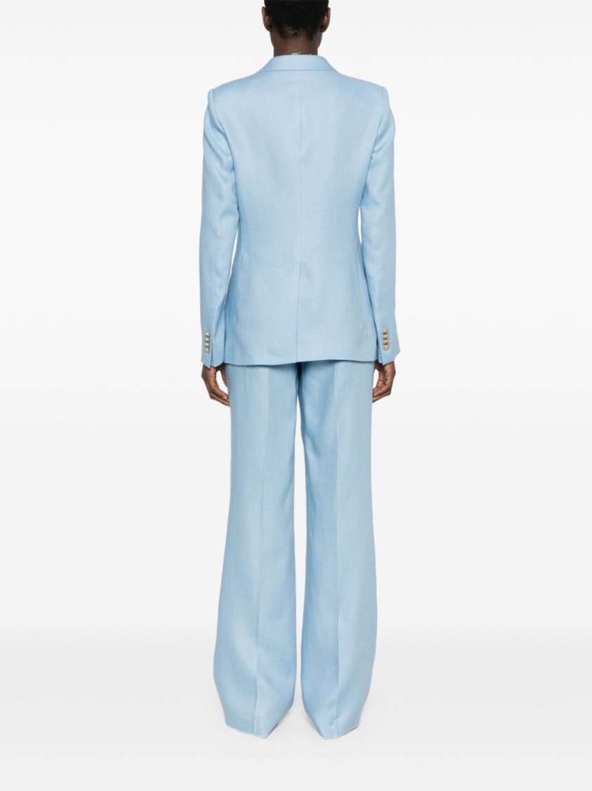 Shop Tagliatore Sky Blue Tailored Linen Paris Suit