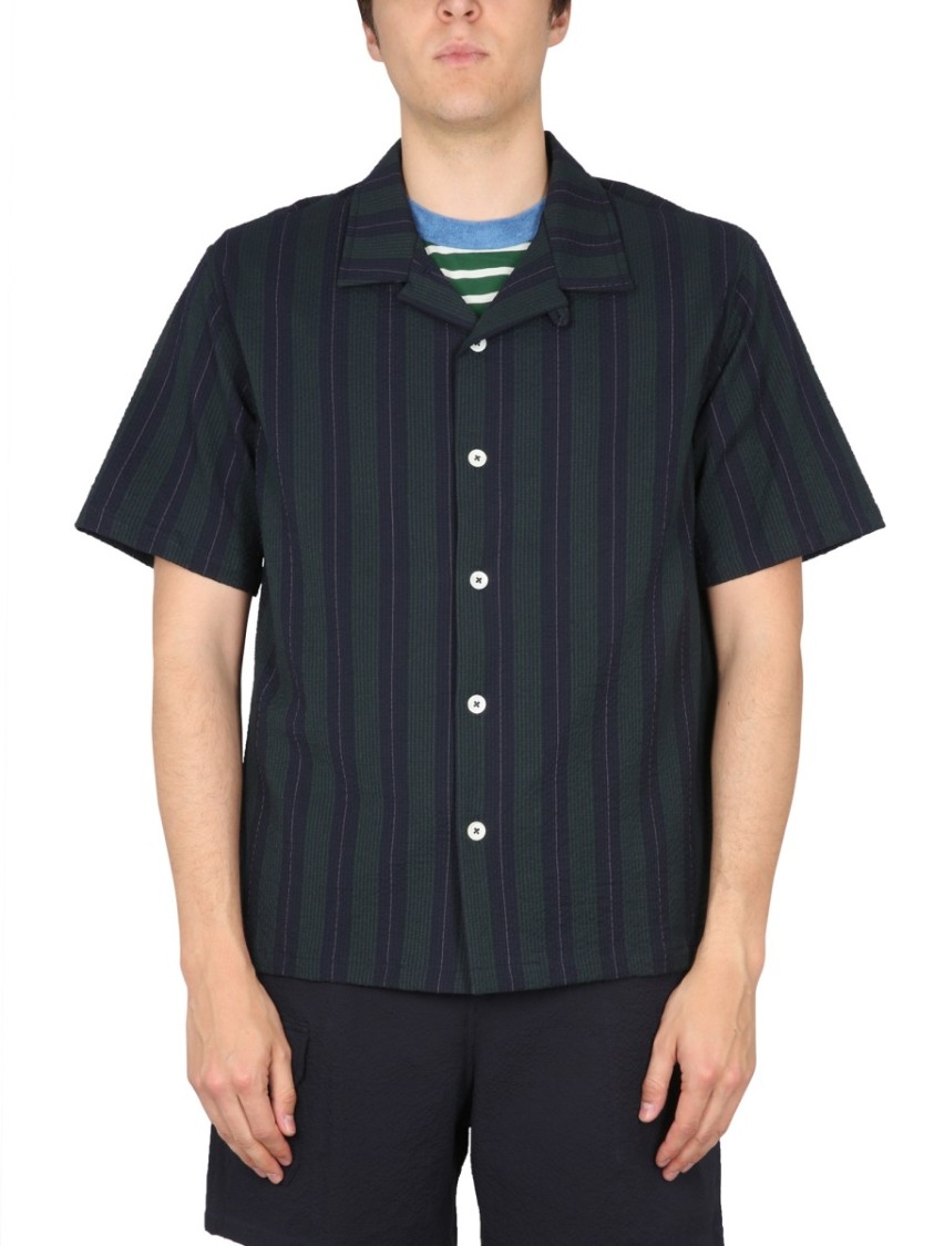 Shop Howlin' Howlin Striped Short-sleeved Shirt