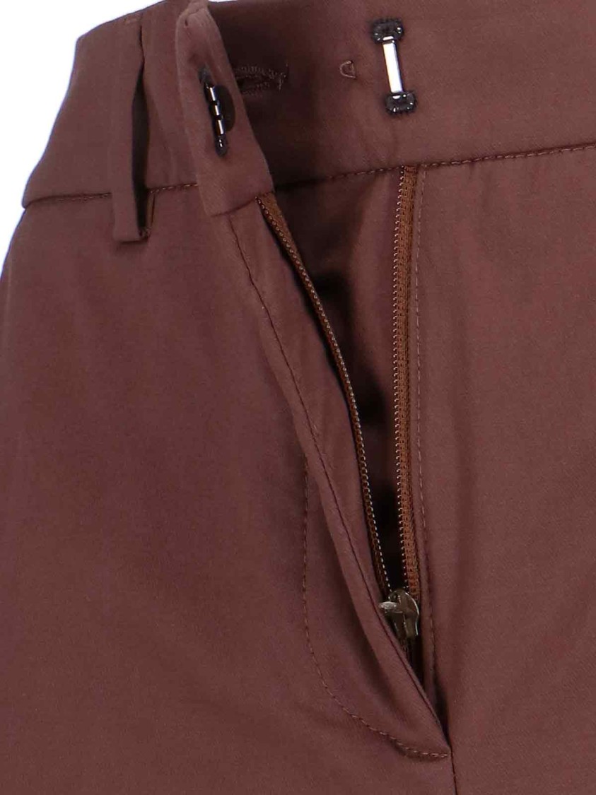 Incotex Straight Trousers With Belt Loops And Back Pockets In Brown