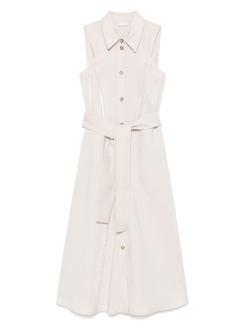 Liu •jo Liu Jo Sleeveless Midi Dress With Button-down Front