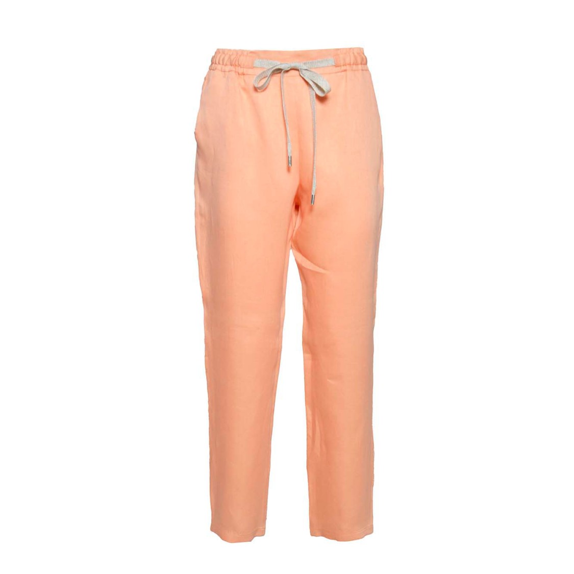 BARBA NAPOLI BARBA JOKE STRAIGHT TROUSERS IN PEACH LINEN