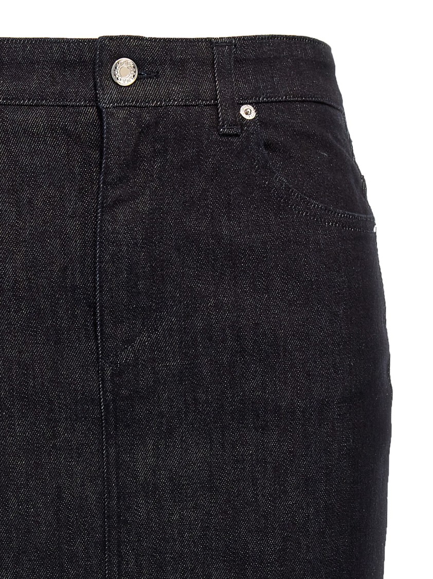 Dolce & Gabbana Longuette Pencil Skirt In Cotton Denim In Black