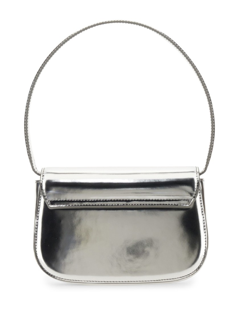 Shop Diesel Silver Metallic Shoulder Bag