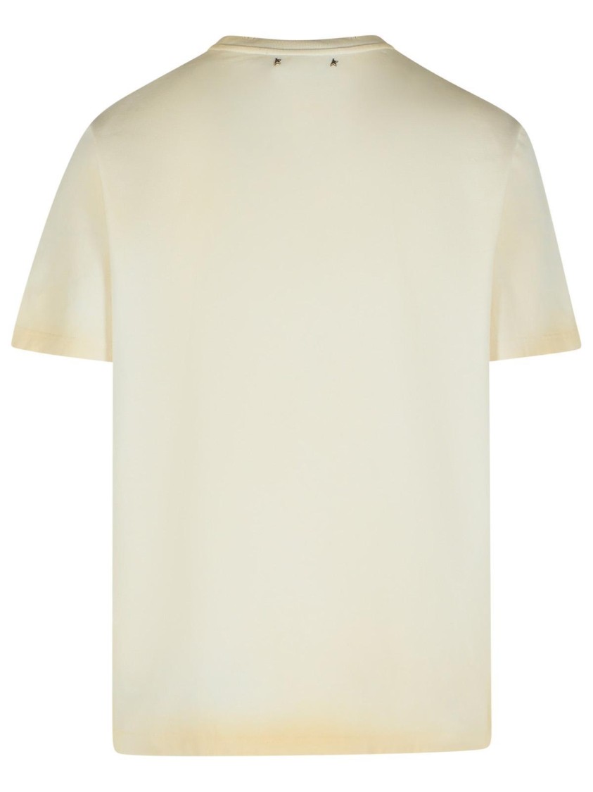 GOLDEN GOOSE GOLDEN GOOSE 'GAUZE' CREAM COTTON T-SHIRT