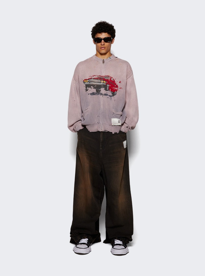 Miharayasuhiro Maison Mihara Yasuhiro Car Jacquard Knit Cardigan Pink