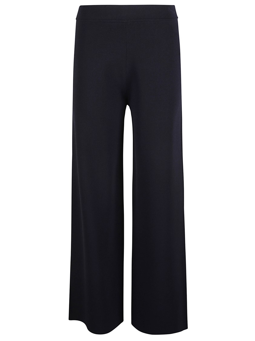 P.a.r.o.s.h . Wide-leg Black Viscose Pants With Minimalist Design In Black