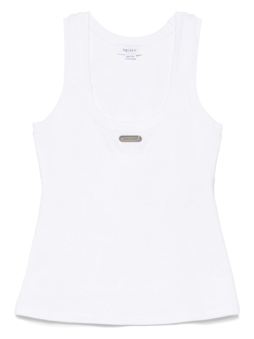 Alexander Mcqueen Mcqueen Placket Tank Top In White