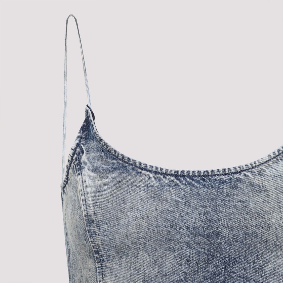 Shop Diesel De-dra-short-fsg Blue Lyocell Mini Dress