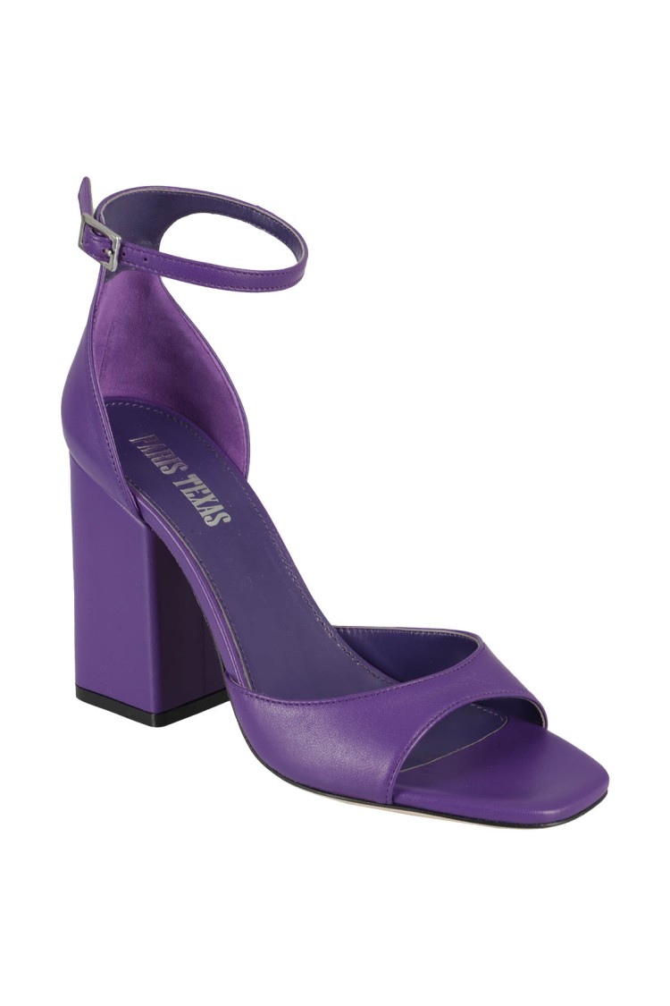 Shop Paris Texas Square-toe High-heel Fiona Sandals In Purple