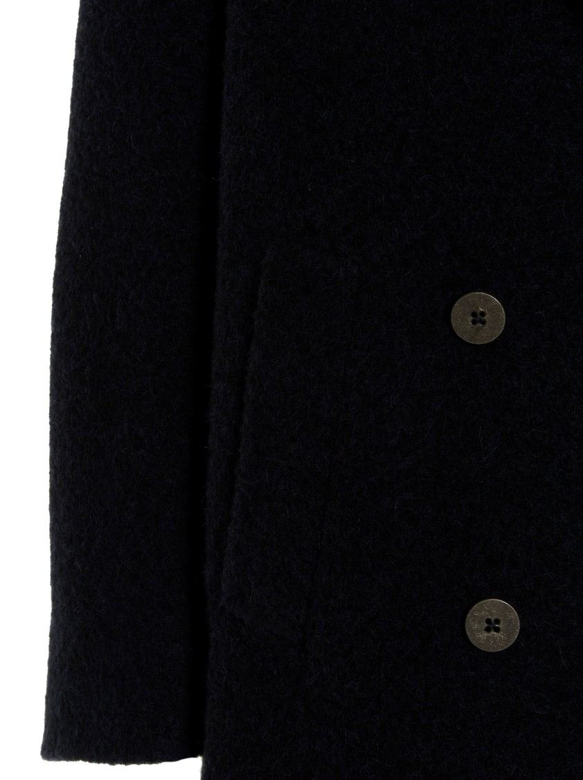 Maurizio Miri Double-breasted Maxi Coat With Button Closure In Black