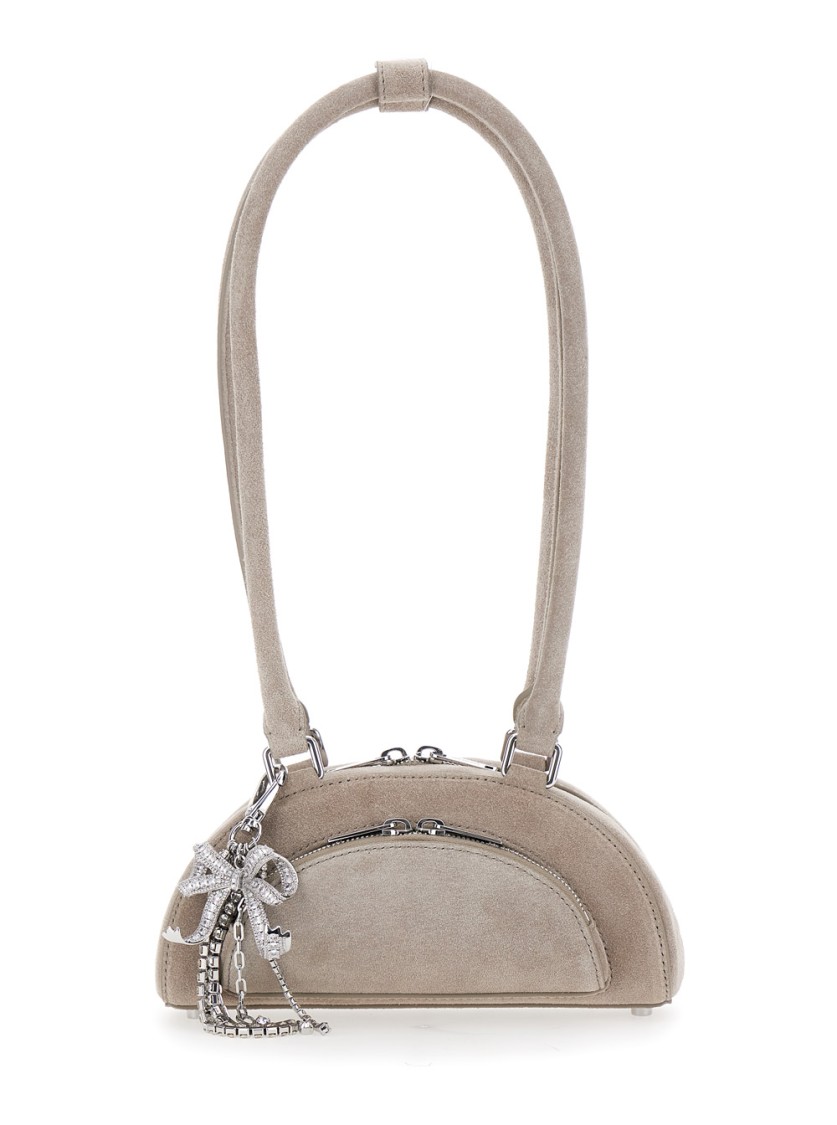 Self-portrait Mini With Charm Shoulder Bag In Neutral
