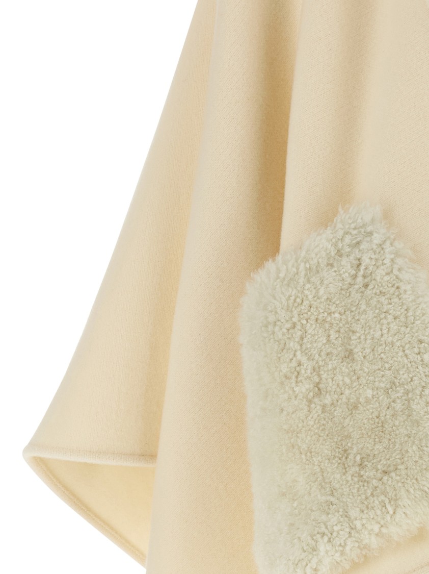 Fabiana Filippi Draped Hooded Cape Textured Pockets In Yellow