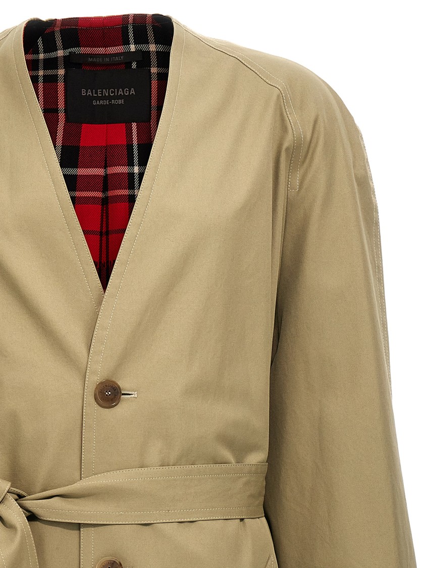 Balenciaga Check Lining Oversize Trench Coat | THE LIST