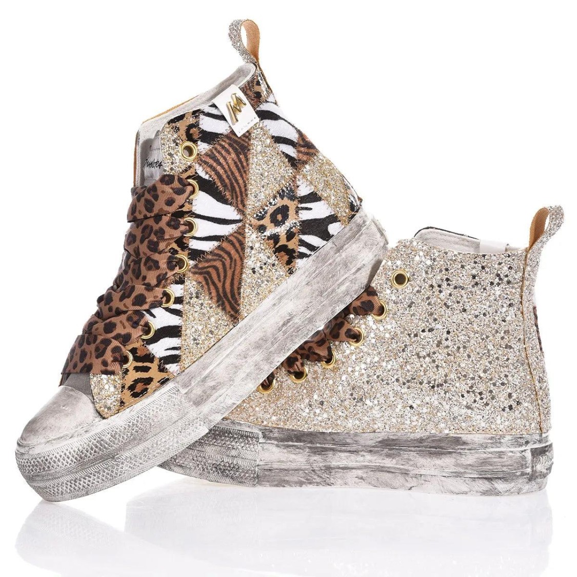 Mimanera Airlines Platform Jungle Patch Sneakers In White