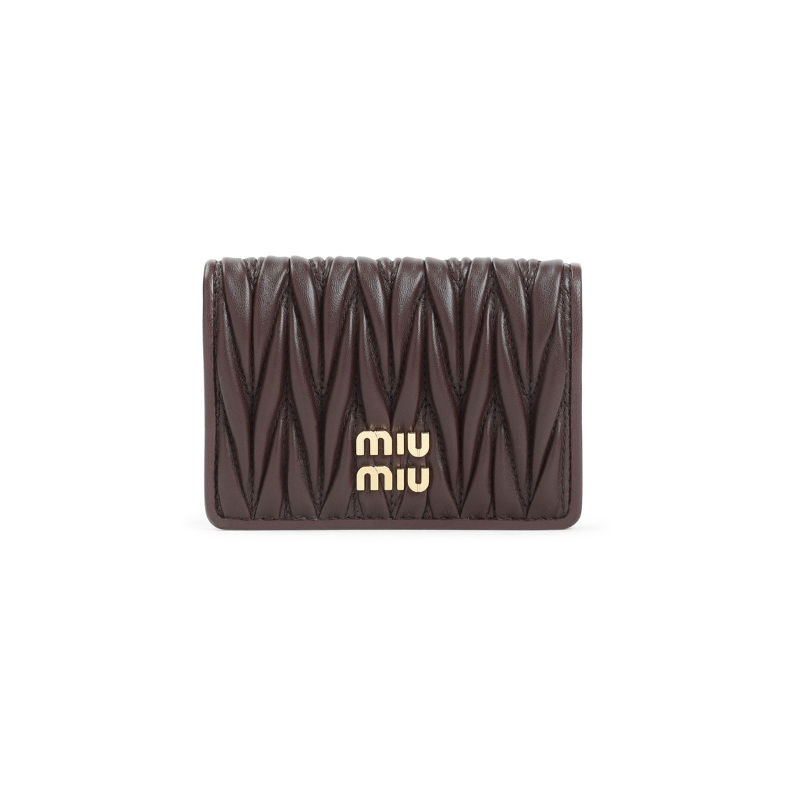 Miu Miu Brown Lamb Leather Card Case