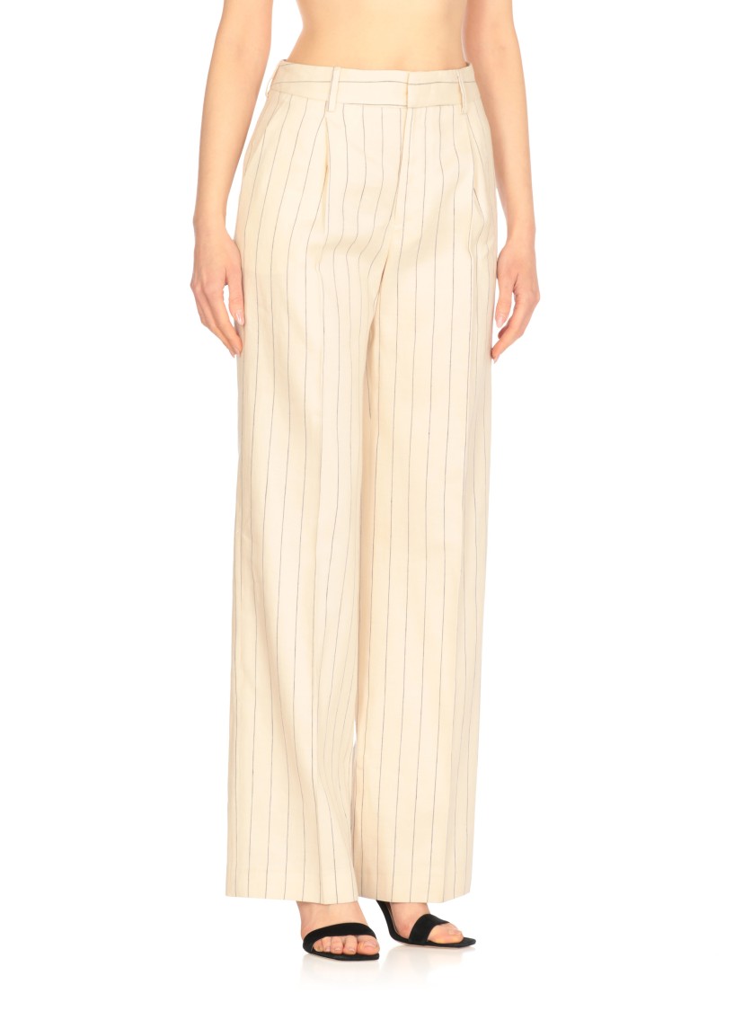 Pt Torino Embroidered Linen Blend Pants