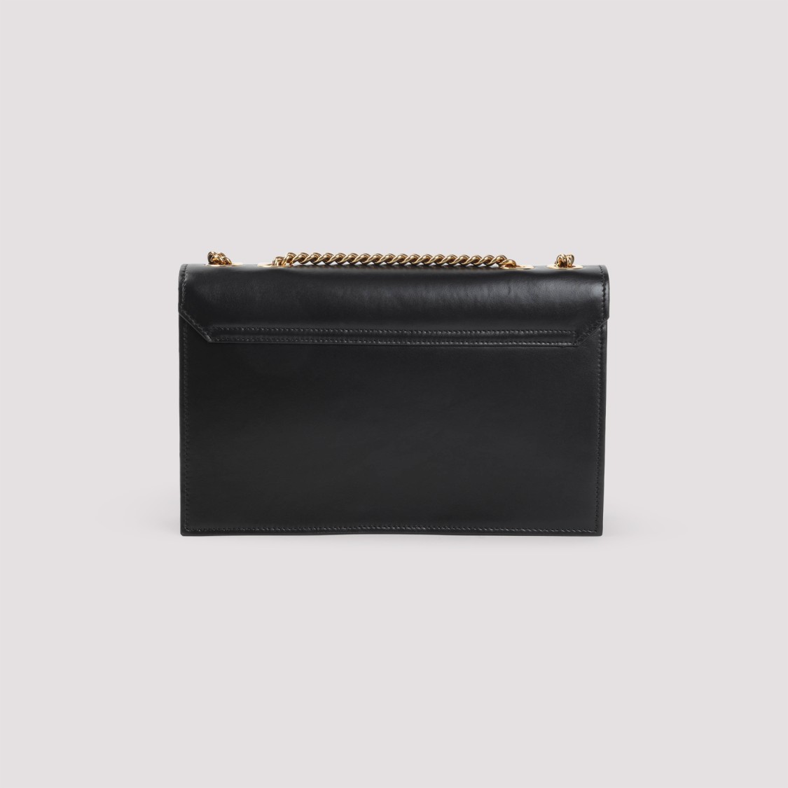 ROBERTO CAVALLI ROBERTO CAVALLI BLACK LEATHER SHOULDER BAG WITH GOLD-TONE HARDWARE 