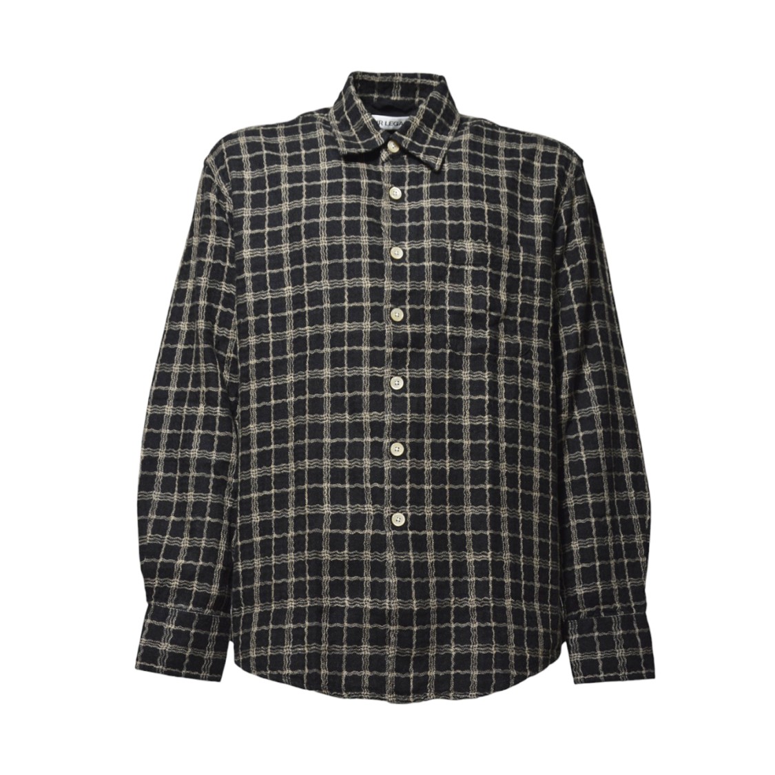 Our Legacy Above Shirt Black Checked Linen Blend Shirt - Above Shirt In Black