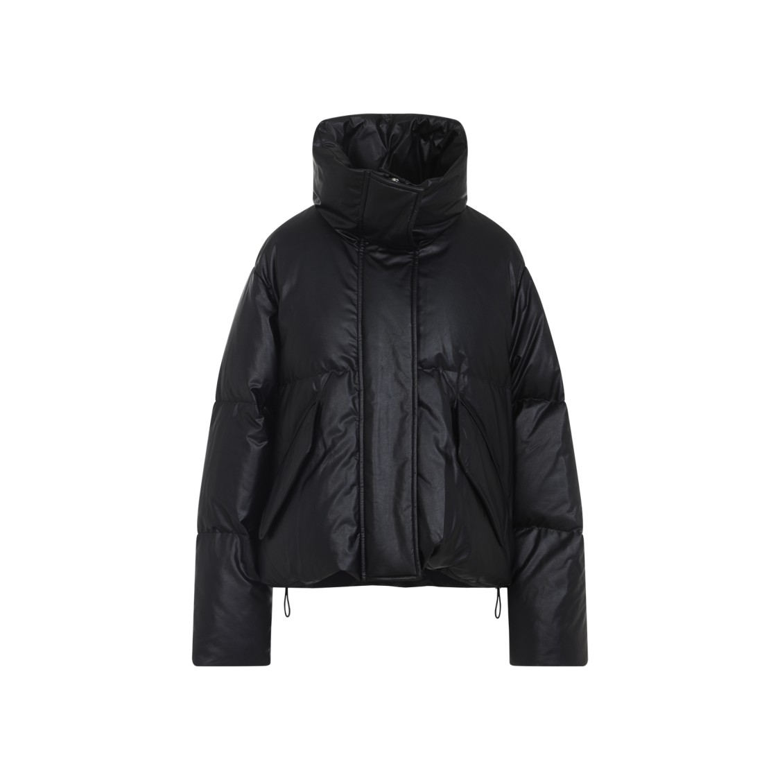 Mm6 Maison Margiela Pleather Puffer Jacket In Black