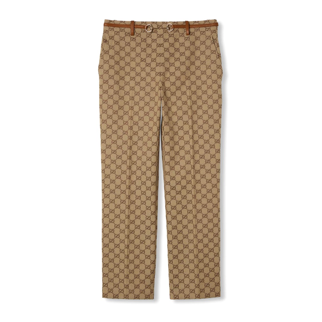 Gucci Tailored Pants With Distinctive Logo Pattern In Brown