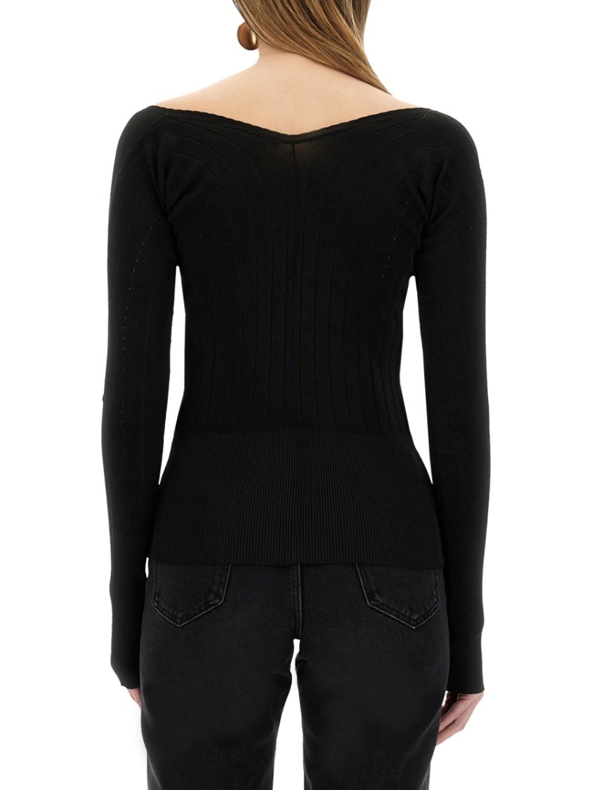 Jacquemus Pralù Long-sleeved Top In Black