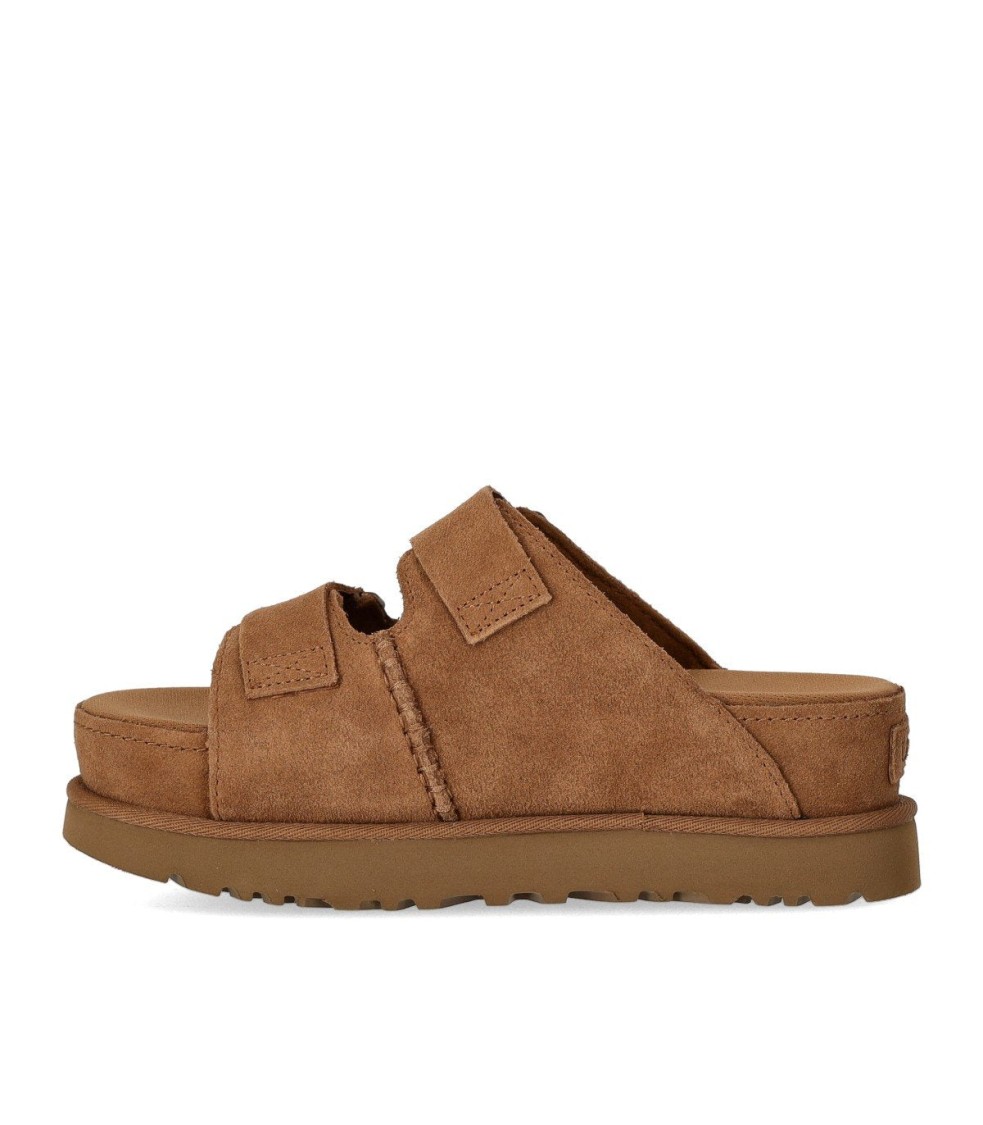 Ugg Goldenstar Hi Slide Slipper-mule In Leather Color Suede