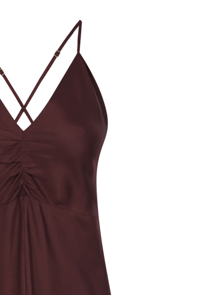 Shop Forte Forte Flowing Silk Maxi Dress With Deep V-neckline In Black