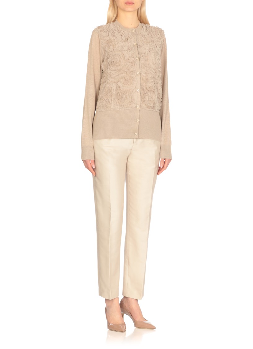 Fabiana Filippi Beige Linen And Cotton Cardigan