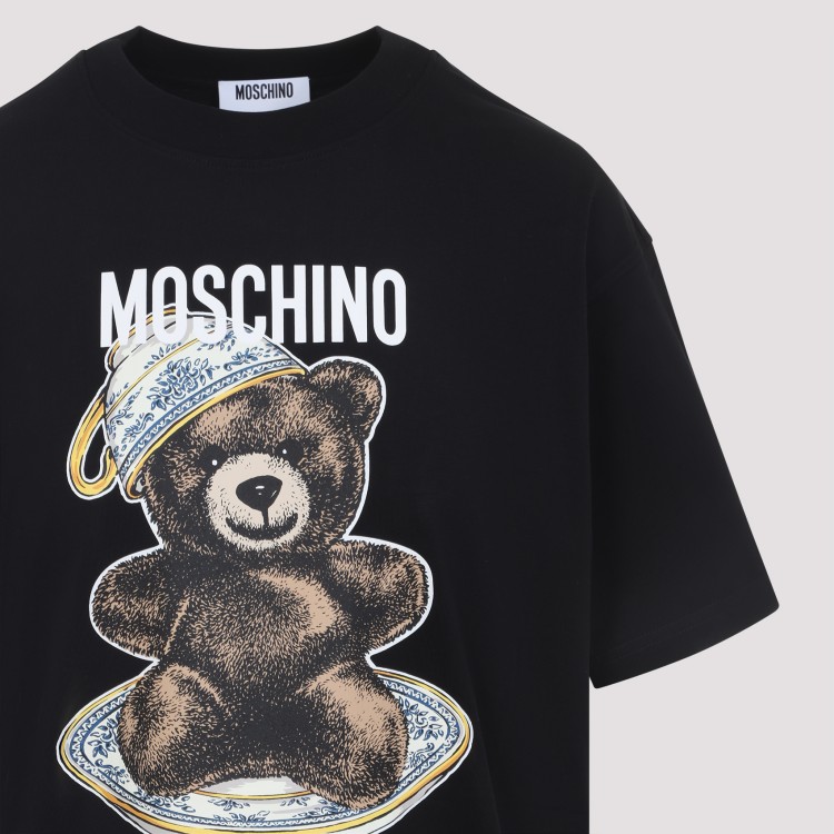 Moschino Black Cotton T-Shirt in Black | THE LIST