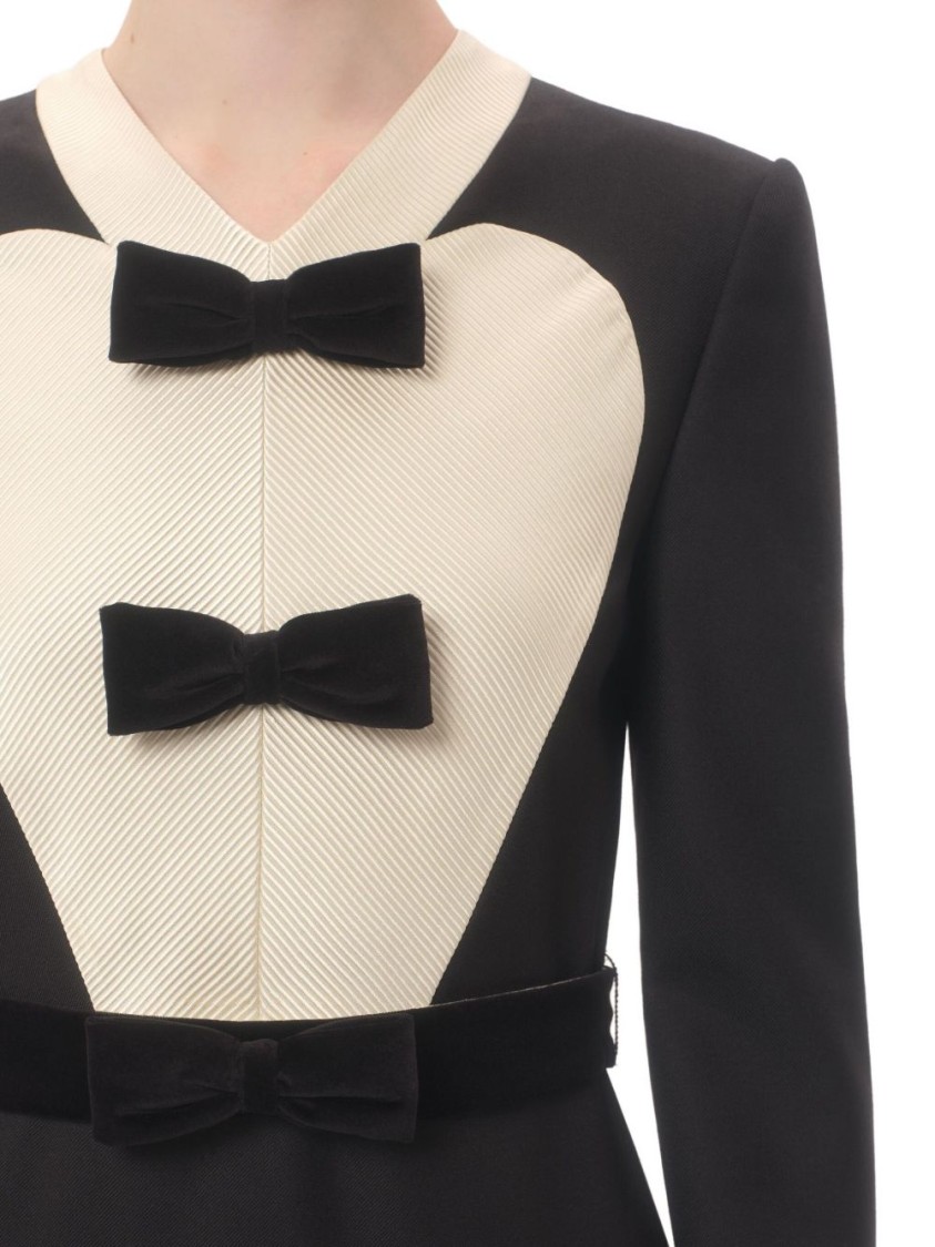 Shop Valentino Bow-adorned Midi Dress