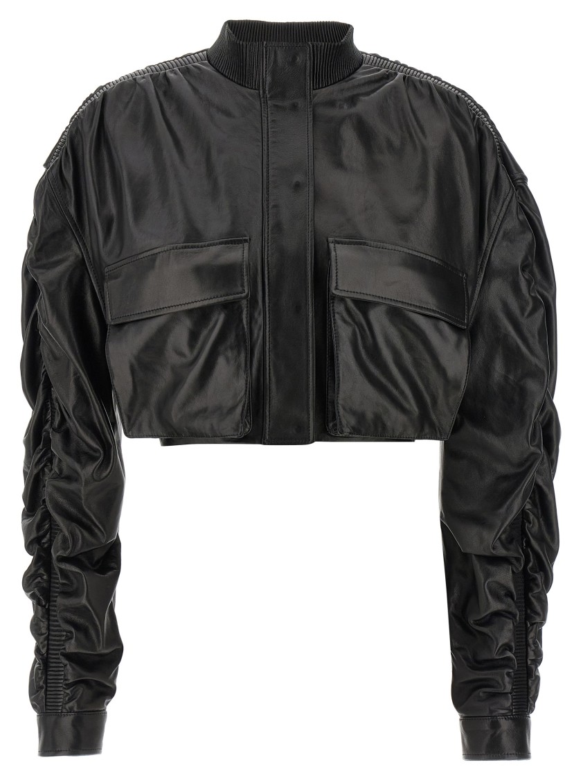 Giovanni Bedin Cropped Bomber Jacket In Black