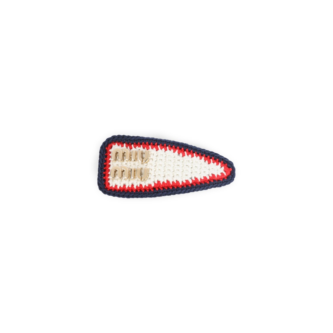 Miu Miu Triangular Textured Crochet Hat In Multi