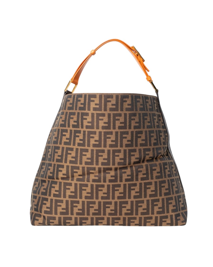 Fendi Hobo Shoulder Bag Ff Logomania Brown