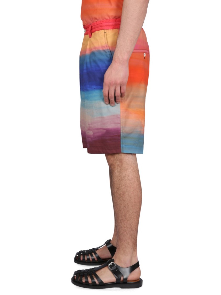 MARNI MARNI KNEE-LENGTH COTTON BERMUDA SHORTS WITH GRADIENT DESIGN