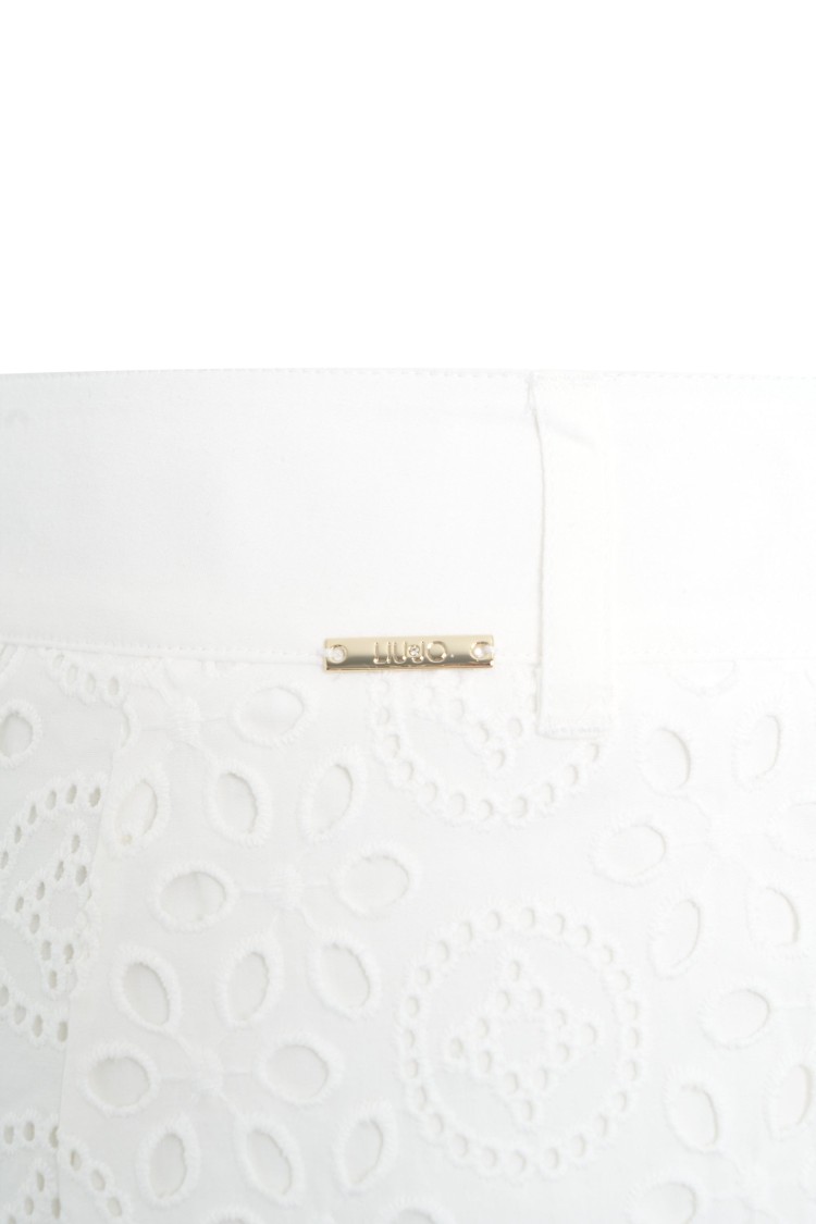 Liu •jo Liu Jo Cropped Pants With Perforated Embroidery
