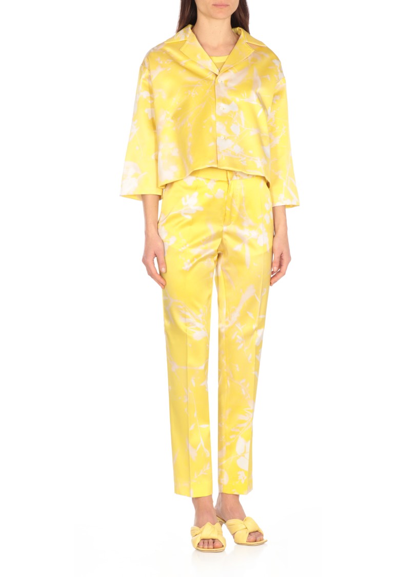 Shop Fabiana Filippi All-over Patterned Silk Blazer In Yellow