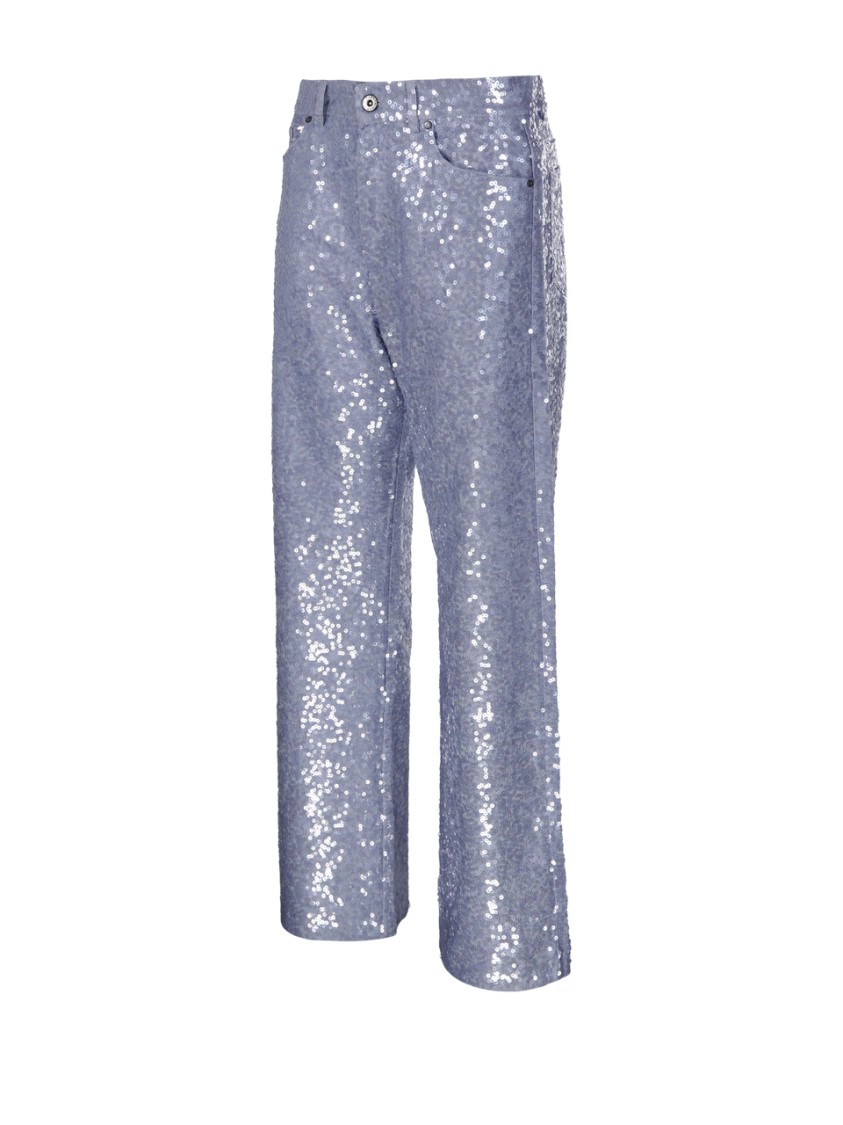 P.a.r.o.s.h Parosh Straight-leg Jeans With Sequin Detailing In Blue