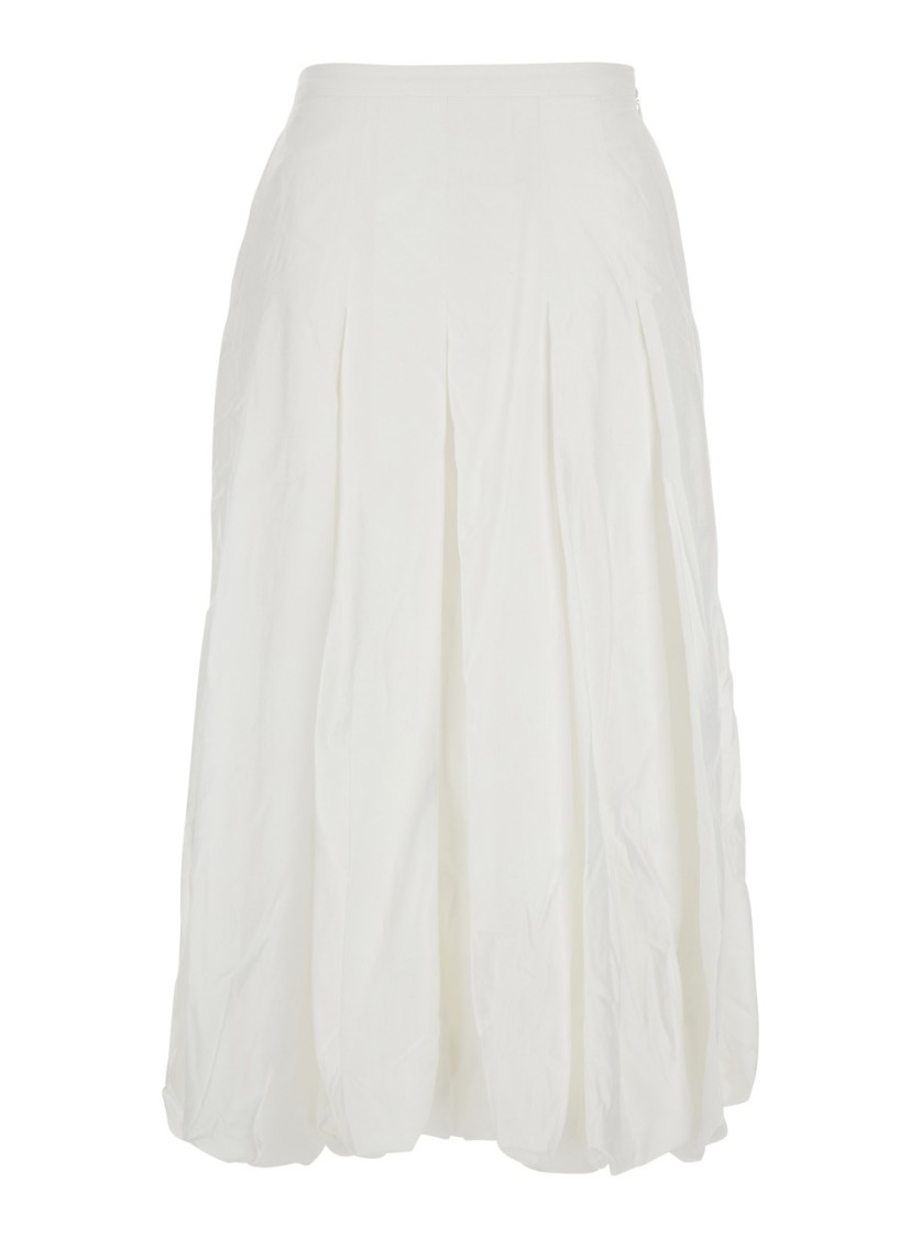 Epingler White Skirt With Balloon Design And Pleated Details In White
