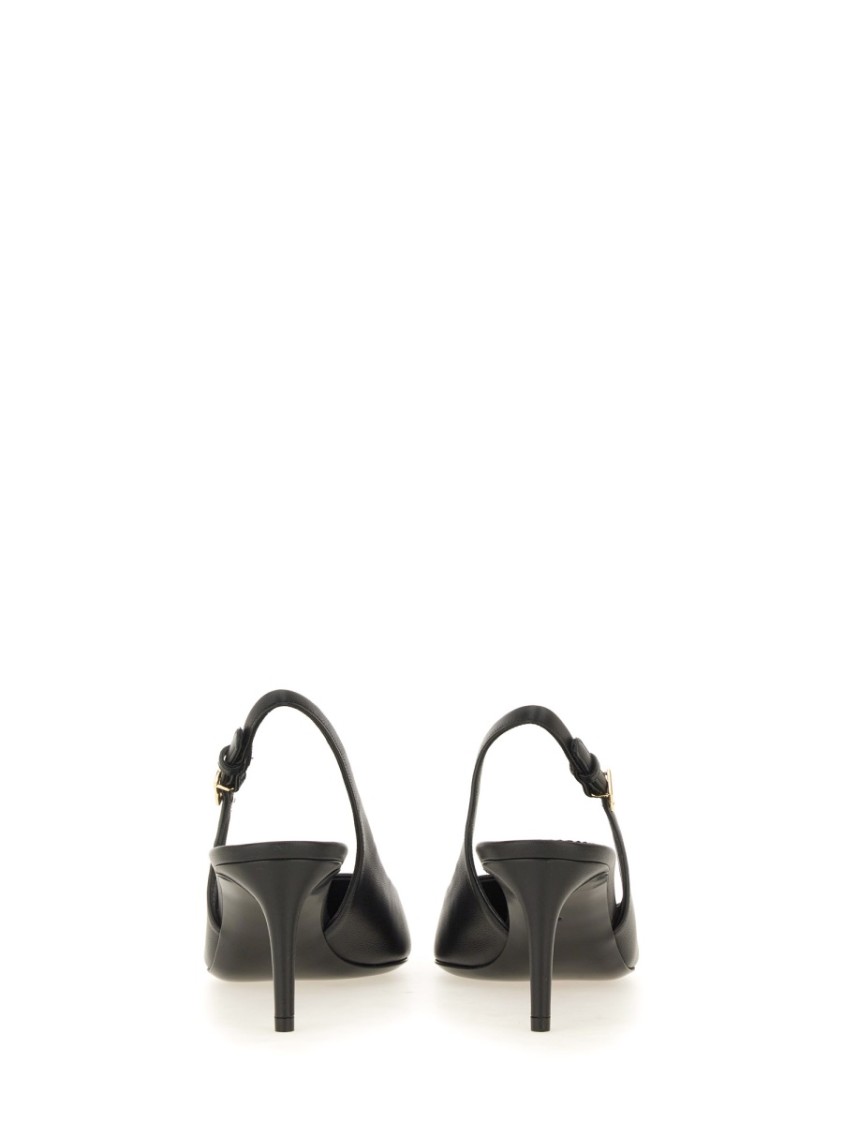 Dolce & Gabbana Tortoiseshell-print Patent Leather Slingbacks In Black