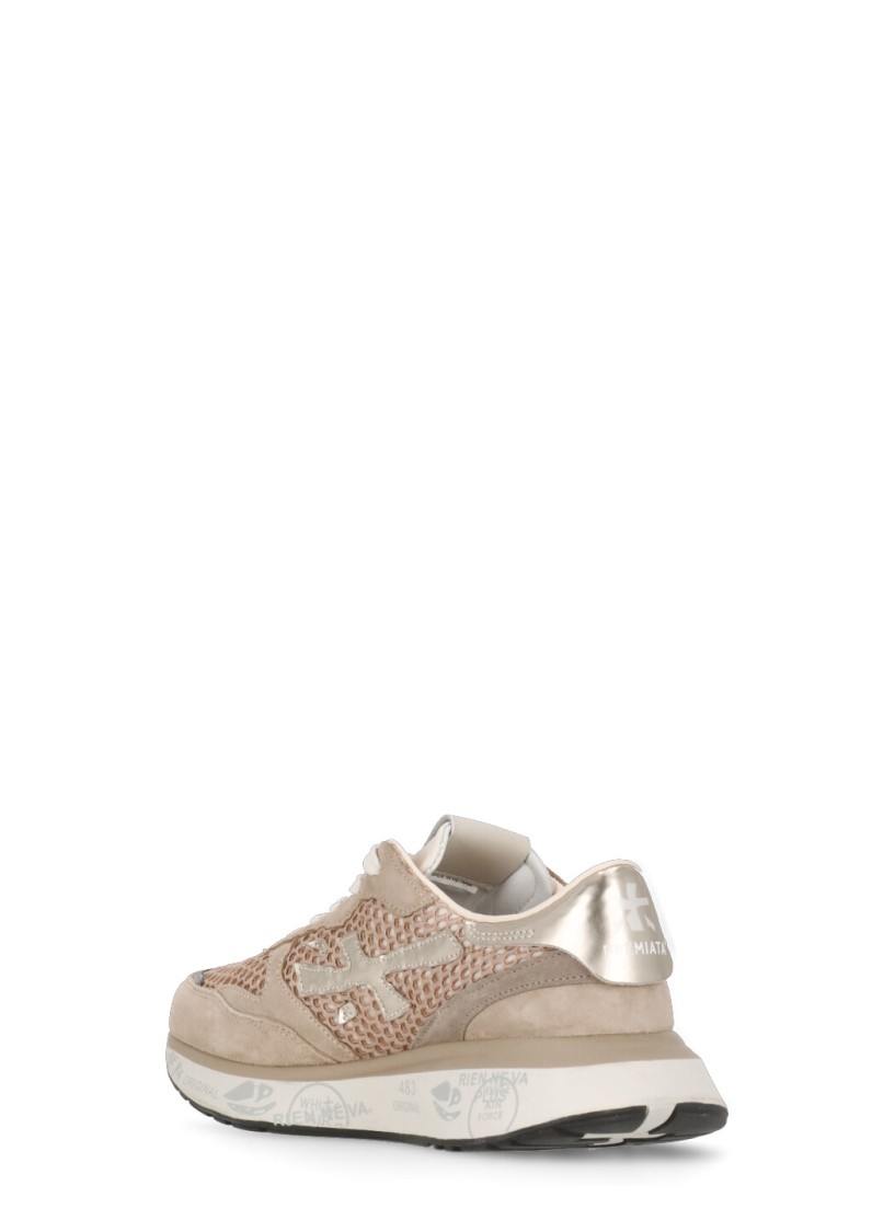 Premiata Low Top Sneakers With Mesh And Metallic