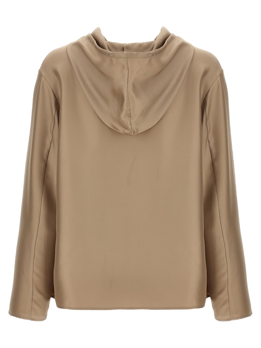 Loulou Studio Long-sleeved Hoodie In Nude