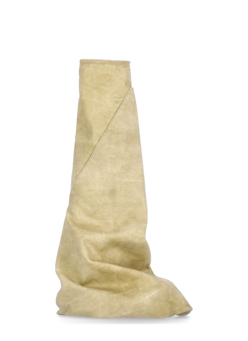 Rick Owens Drkshdw Drkshdw By Rick Owens Beige Beige Cotton Boots In Nude