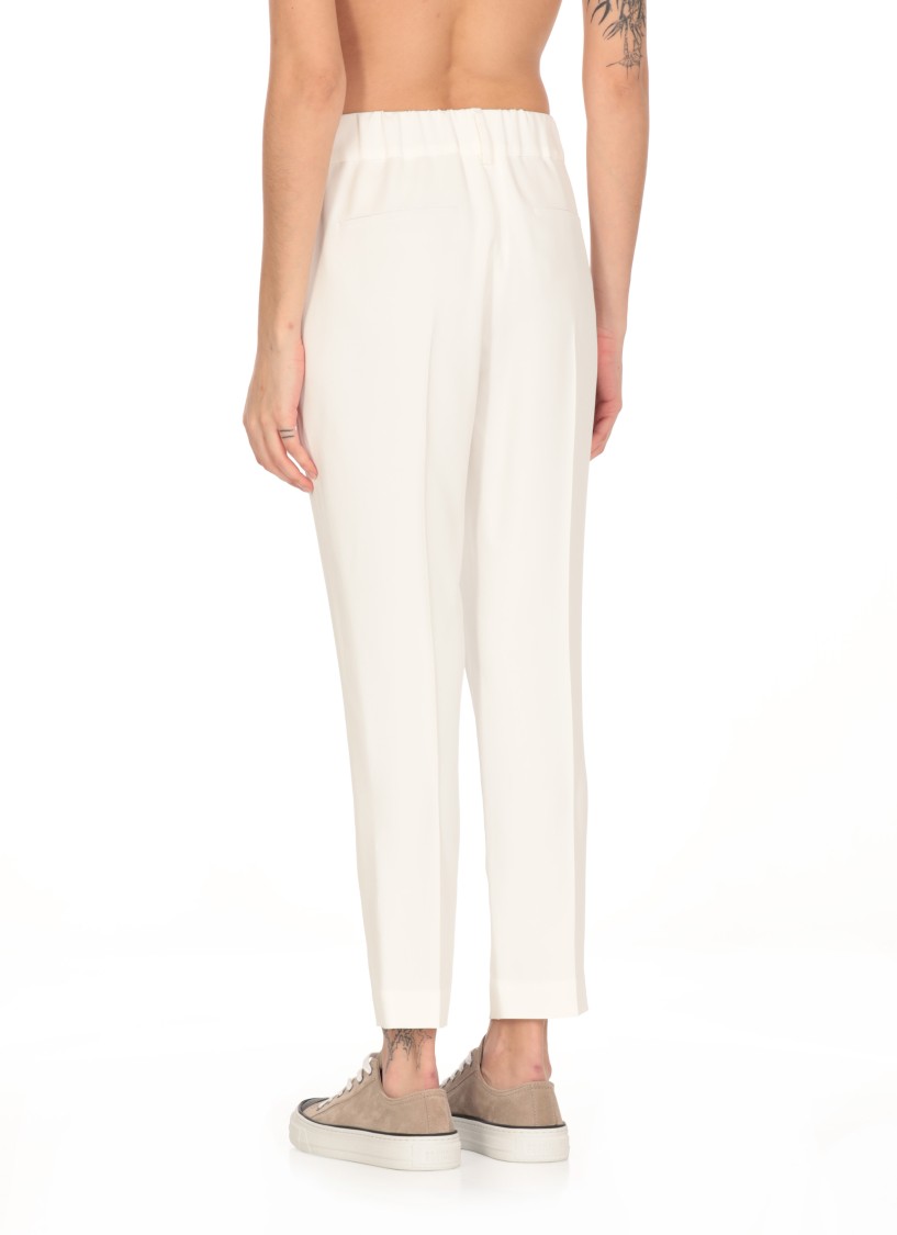 Brunello Cucinelli White Silk Blend Pants In White
