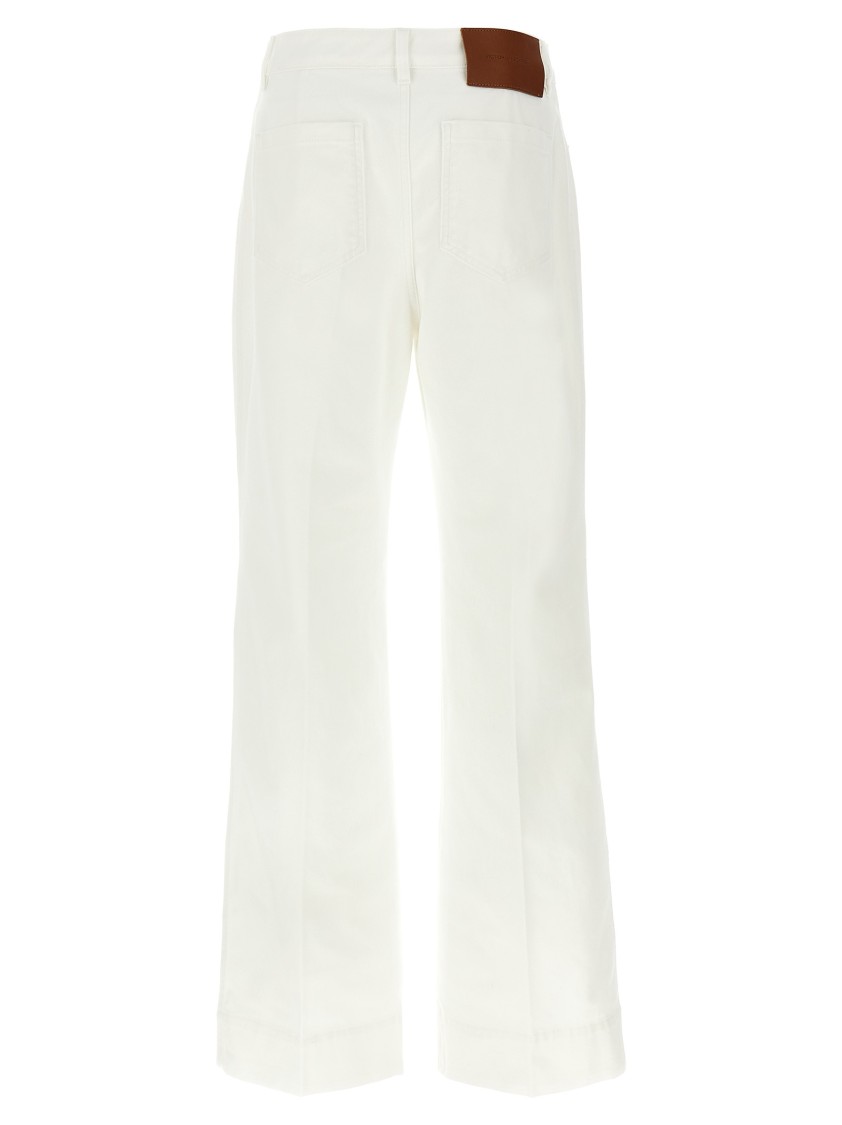 Victoria Beckham Womens Washed White Alina Flared-leg Denim Jeans In Neutral
