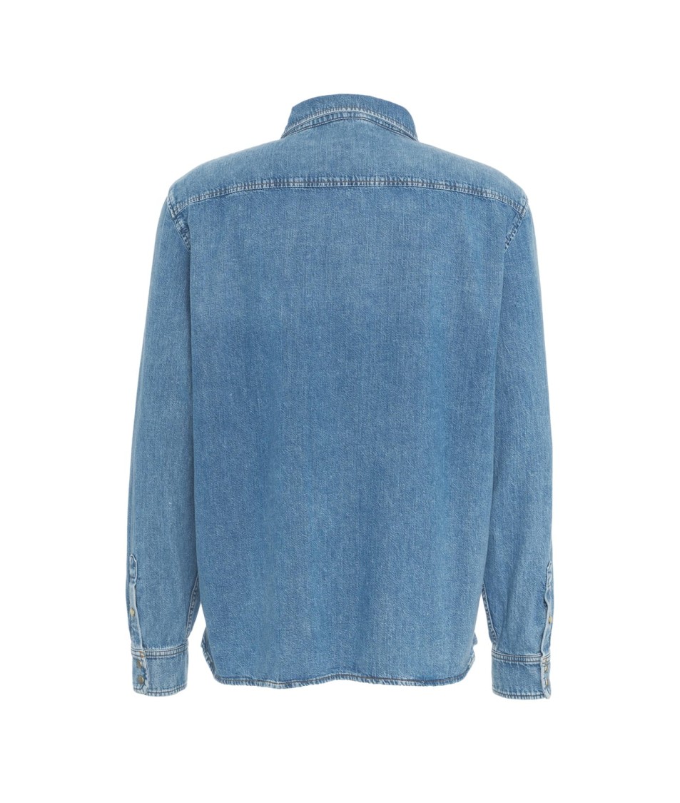 7 FOR ALL MANKIND 7 FOR ALL MANKIND CLASSIC DENIM WESTERN SHIRT WITH ROUNDED HEM