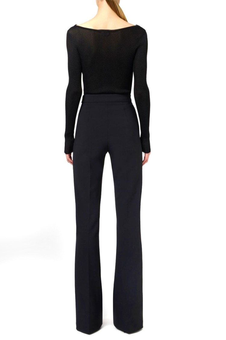 ELISABETTA FRANCHI ELISABETTA FRANCHI BLACK TROUSERS WITH FLARED LEG