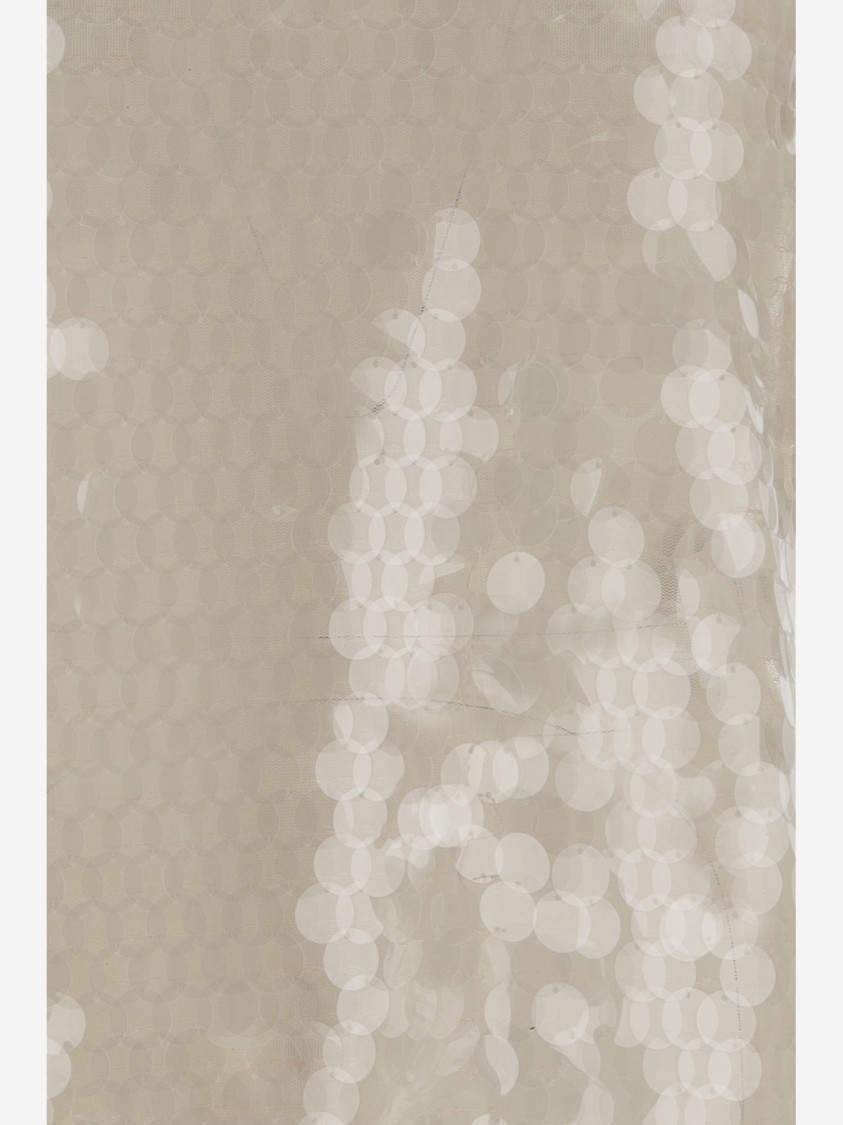 Niccolò Pasqualetti Nylon Top With Sequin Pattern In Neutrals