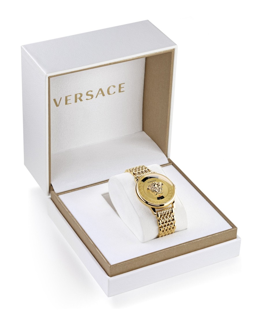 Versace Medusa Icon Bracelet Watch In Gold