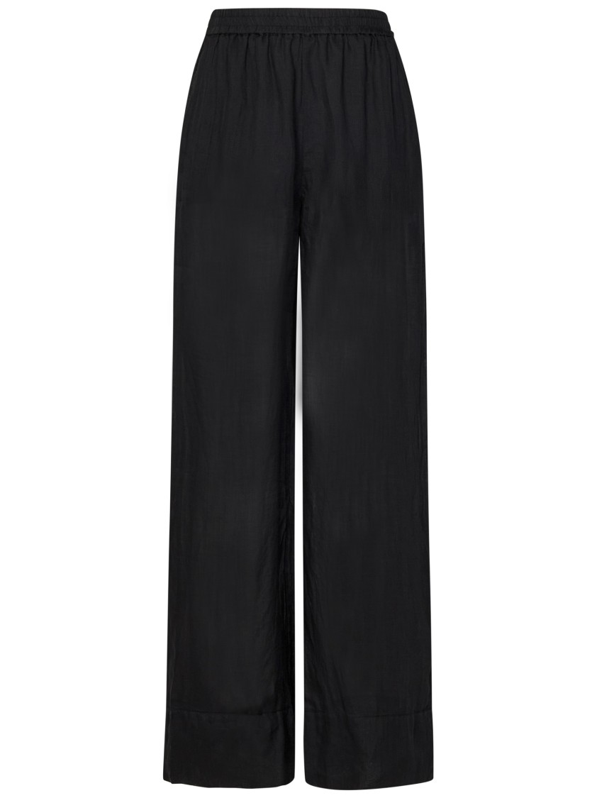 Shop Fisico Ramie Palazzo Trousers In Black
